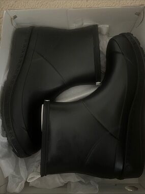 Michael Kors Matte Black Short Rain Boots